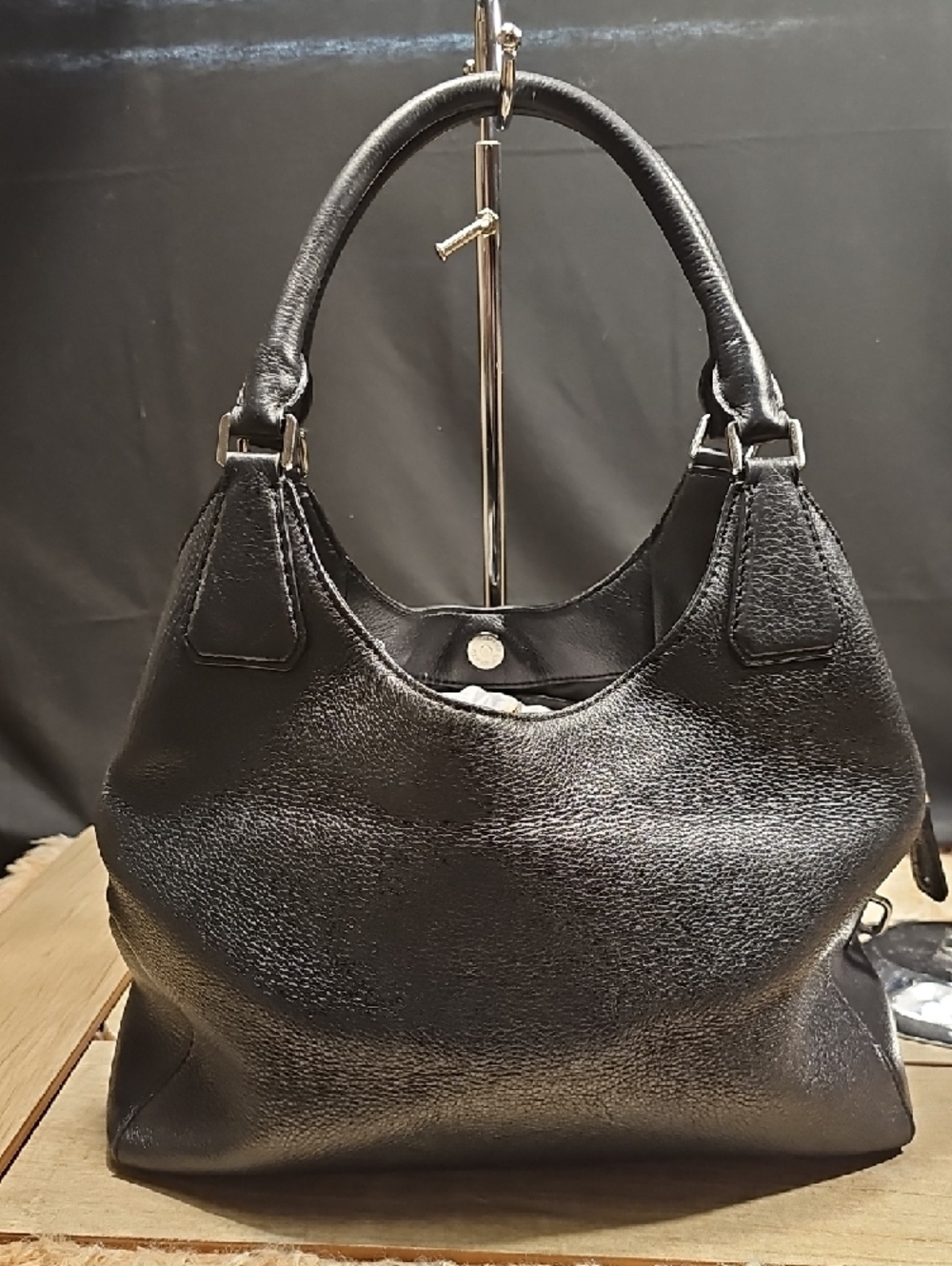 Michael Kors Black Leather Double-Handle Shoulder Bag - Picture 4 of 15